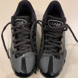Nike Vapor Kids Black and Gray Athletic Football Cleats
